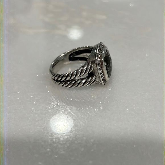 David Yurman Albion Ring w/ Prasiolite & Diamonds - Picture 4 of 4